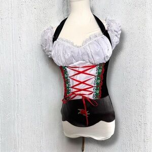 Whimsical vintage inspired dirndl corset top cottagecore oktoberfest S